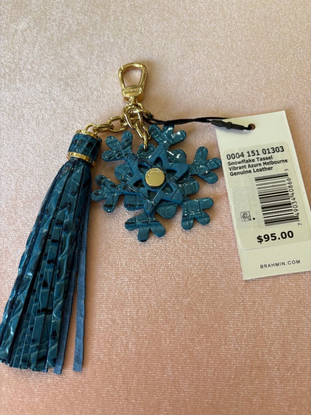 Brahmin 3 D Snowflake Tassel Vibrant Azure Melbourne Leather